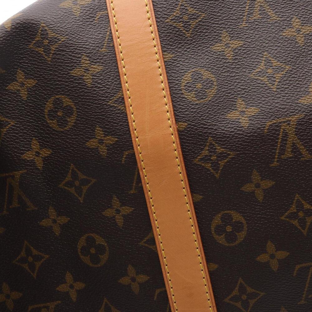 LOUIS VUITTON Authentic Brown Monogram Leather Keepall 55 Boston Bag - Picture 11 of 12